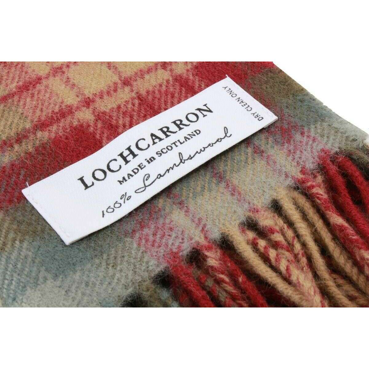 Locharron of Scotland Bowhill Auld Scotland Lambswool Tartan Scarf - Burgundy/Beige/Grey - Image 3