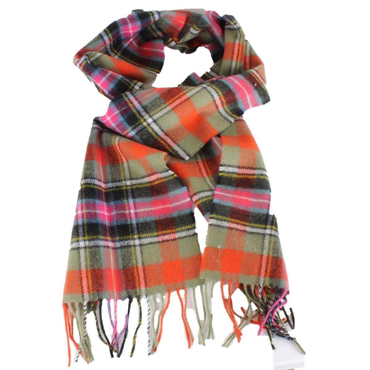 Locharron of Scotland Bowhill Bruce of Kinnaird Lambswool Scarf - Red/Green - Image 2