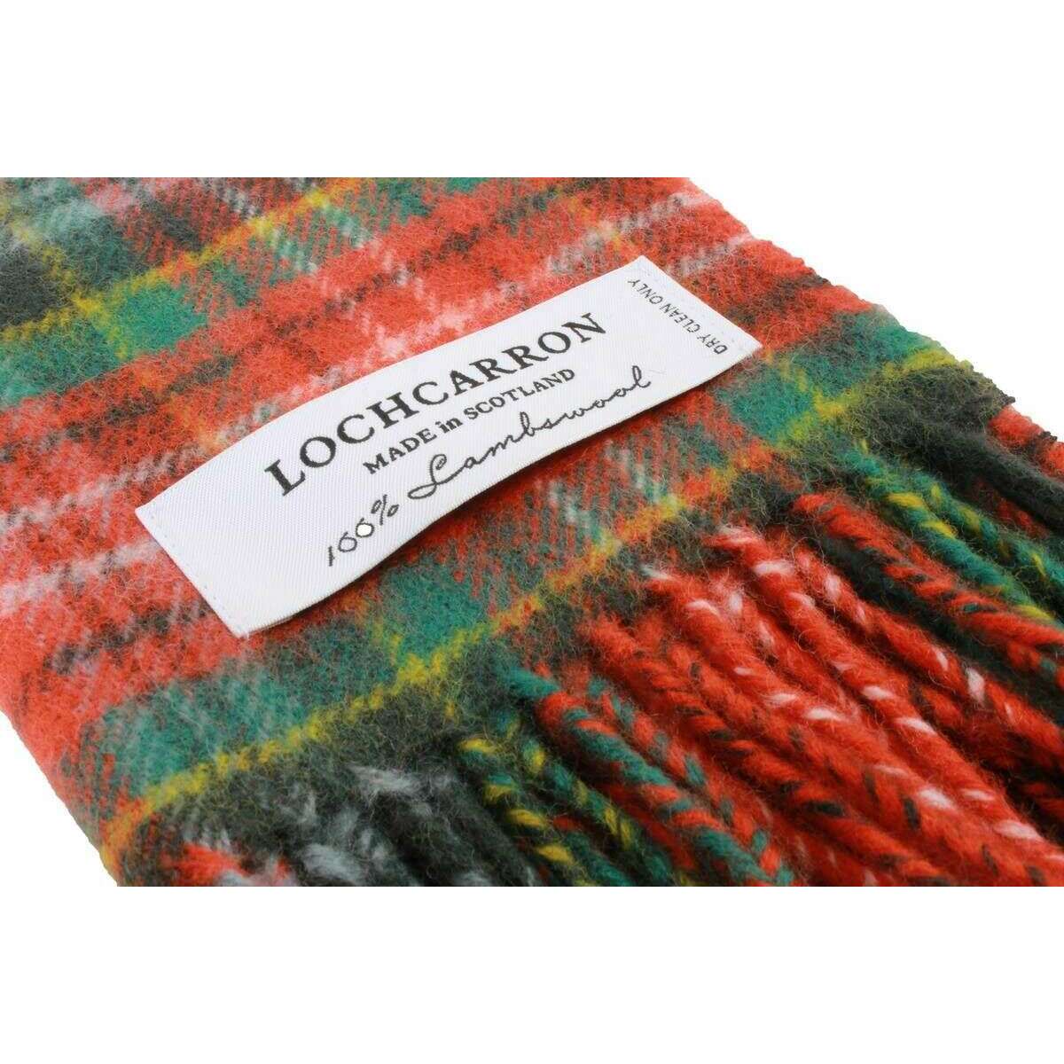 Locharron of Scotland Bowhill Caledonia Ancient Lambswool Tartan Scarf - Red/Green/Yellow - Image 3