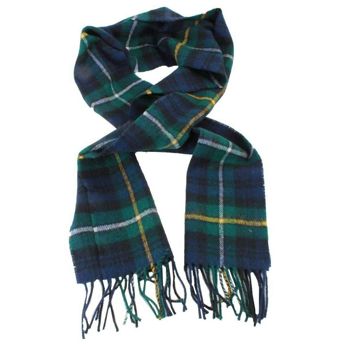 Locharron of Scotland Bowhill Campbell of Argyll Lambswool Tartan Scarf - Green/Blue/Yellow - Image 2