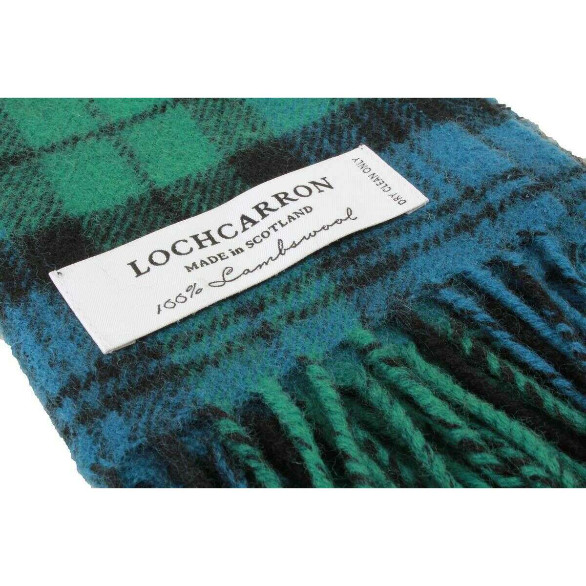 Locharron of Scotland Bowhill Campell Clan Ancient Lambswool Tartan Scarf - Blue/Green/Black - Image 3