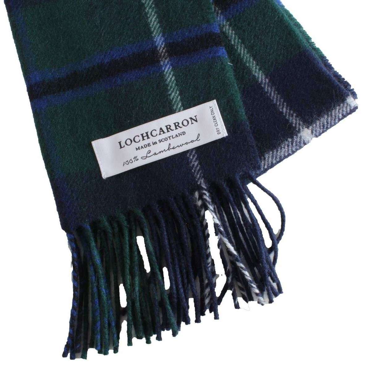 Locharron of Scotland Bowhill Douglas Modern Lambswool Scarf - Green/Navy - Image 3