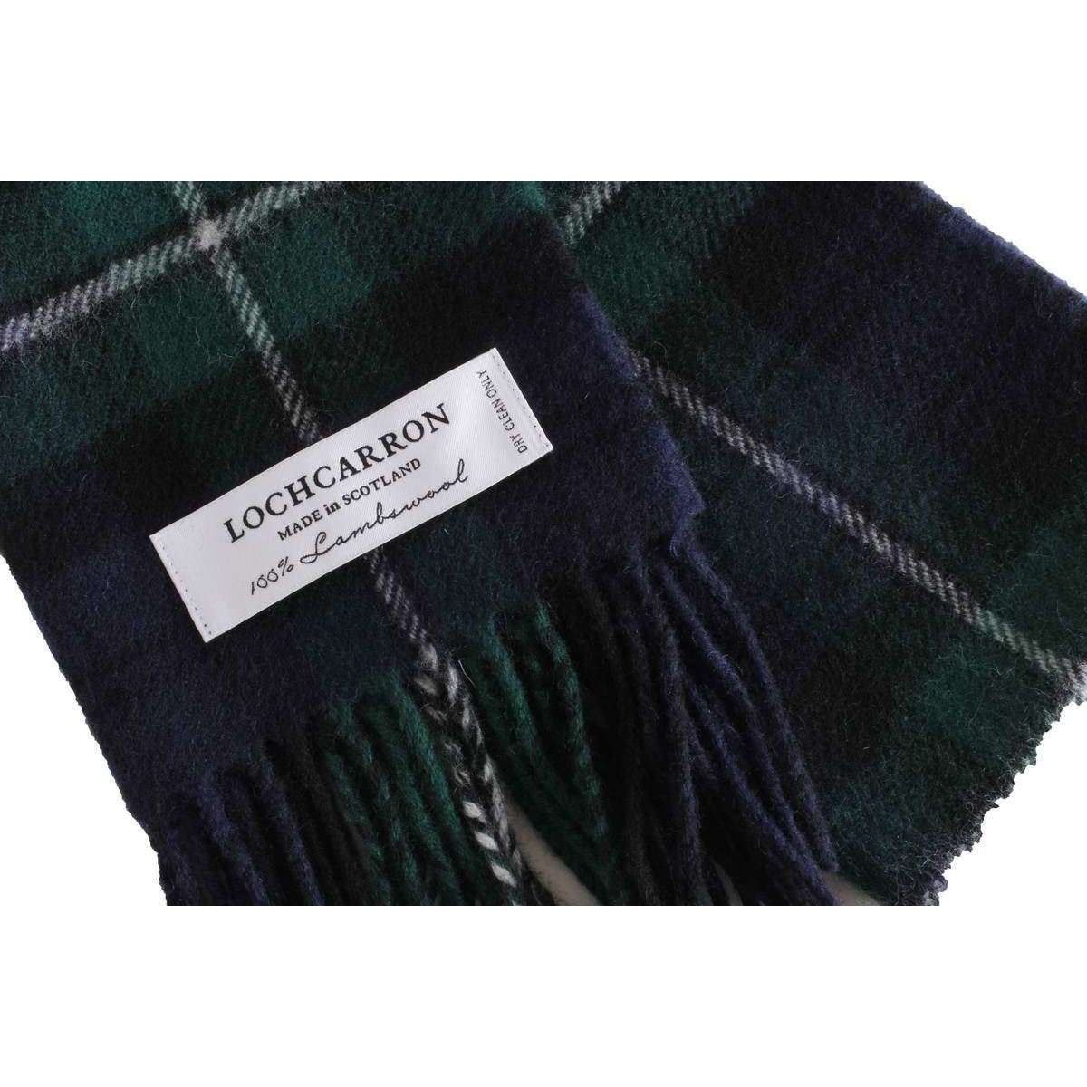 Locharron of Scotland Bowhill Forbes Modern Lambswool Scarf - Green/Navy - Image 3