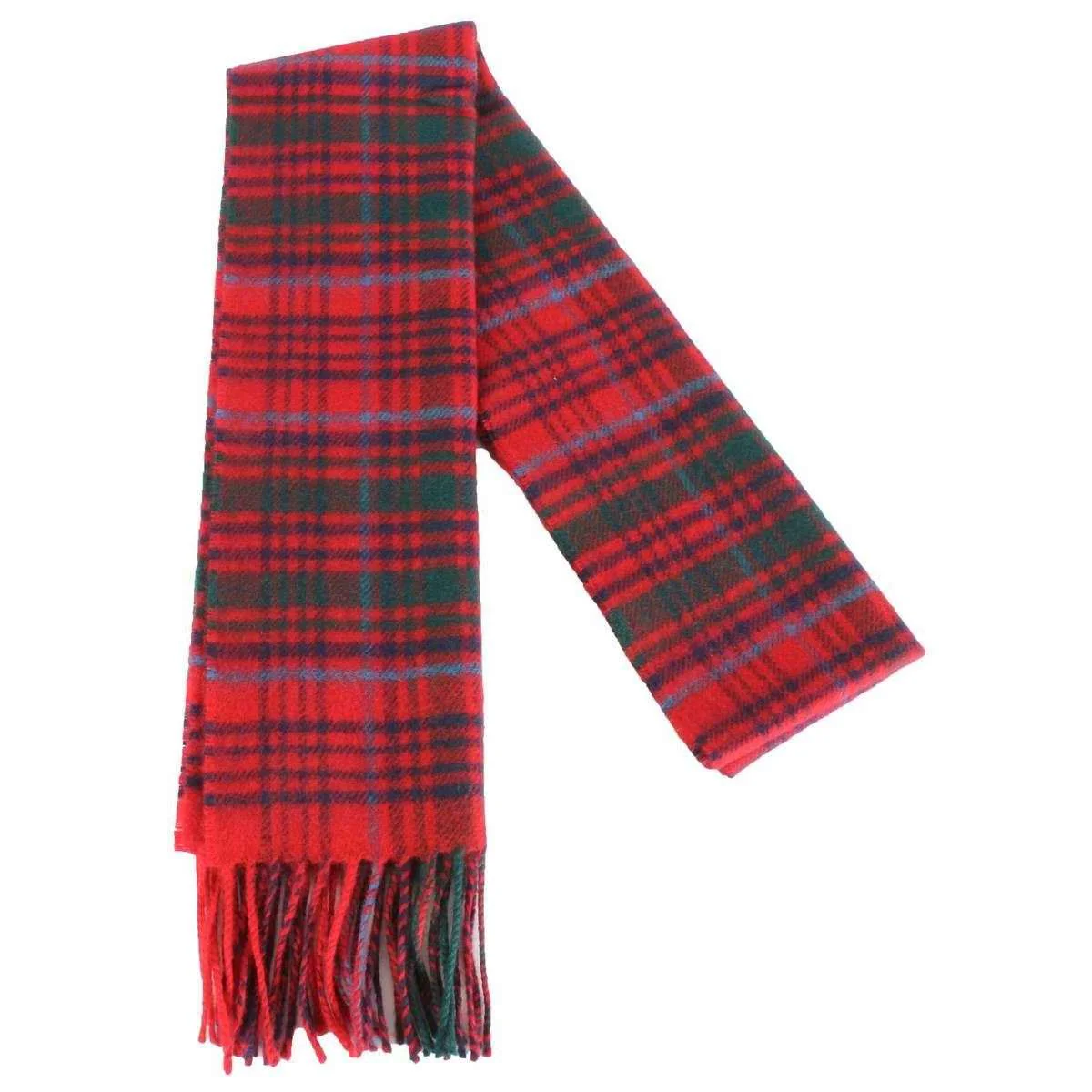 Locharron of Scotland Bowhill Grant Modern Lambswool Scarf - Red - Image 4