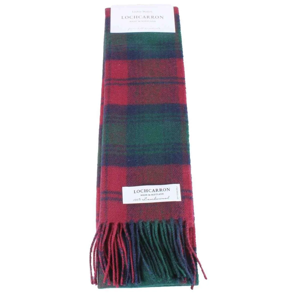 Locharron of Scotland Bowhill Lindsay Modern Lambswool Scarf - Burgundy - Image 3