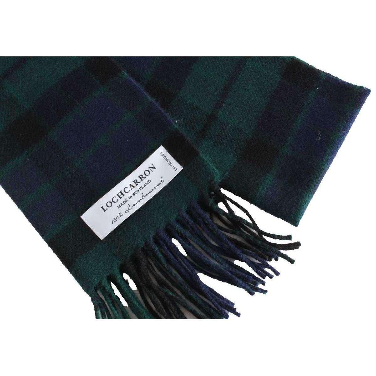 Locharron of Scotland Bowhill Mackay Modern Lambswool Scarf - Green/Navy - Image 3