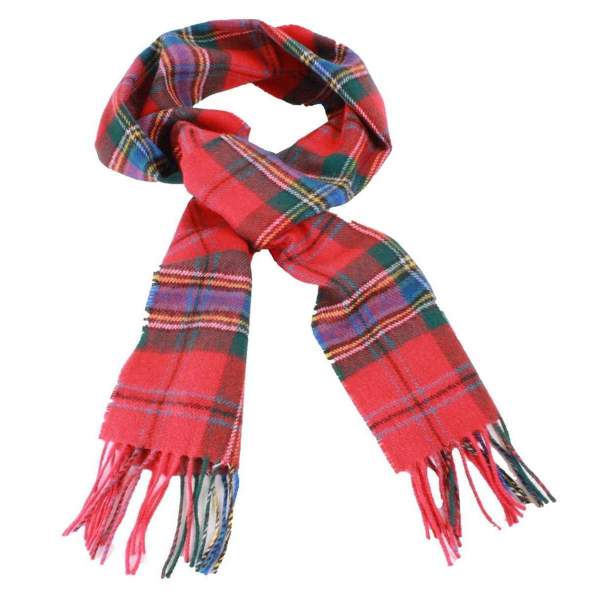 Locharron of Scotland Bowhill Maclean of Duart Modern Lambswool Tartan Scarf - Red/Green/Blue - Image 2