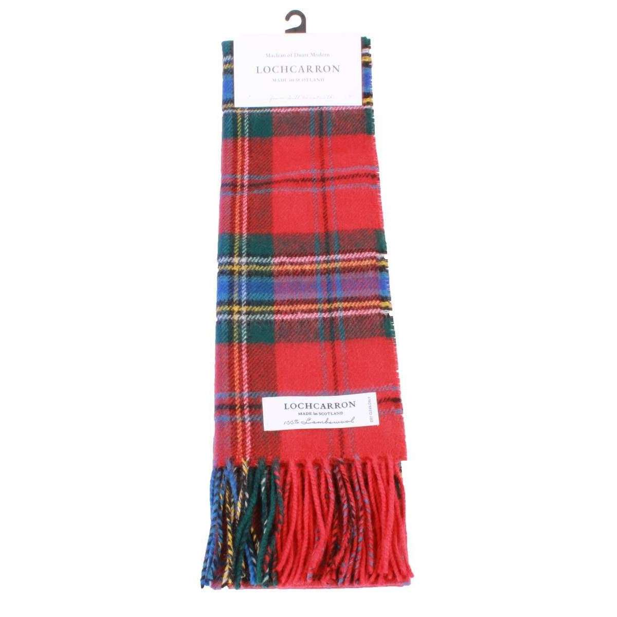 Locharron of Scotland Bowhill Maclean of Duart Modern Lambswool Tartan Scarf - Red/Green/Blue - Image 3