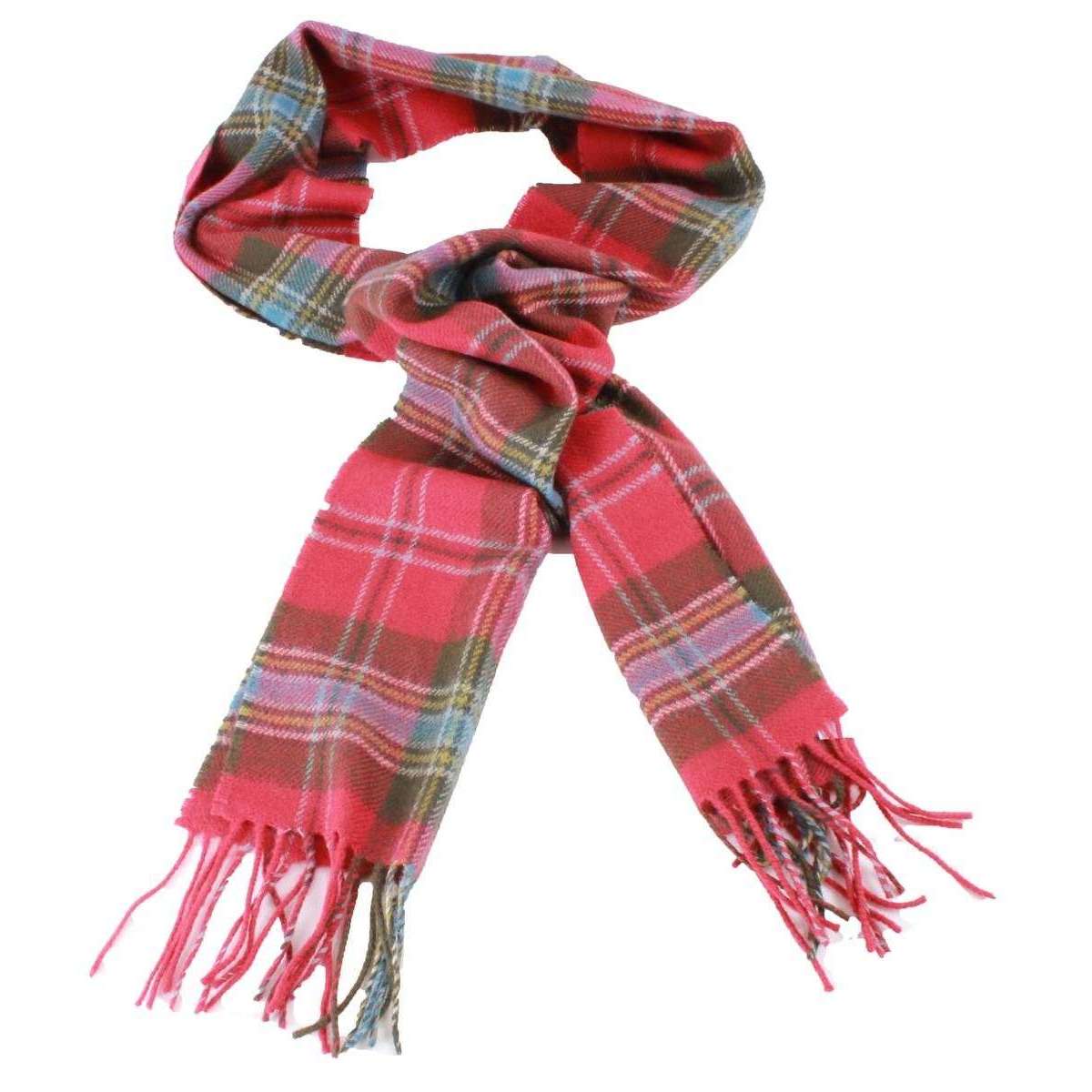 Locharron of Scotland Bowhill Maclean of Duart Weathered Lambswool Tartan Scarf - Red/Green/Blue - Image 2