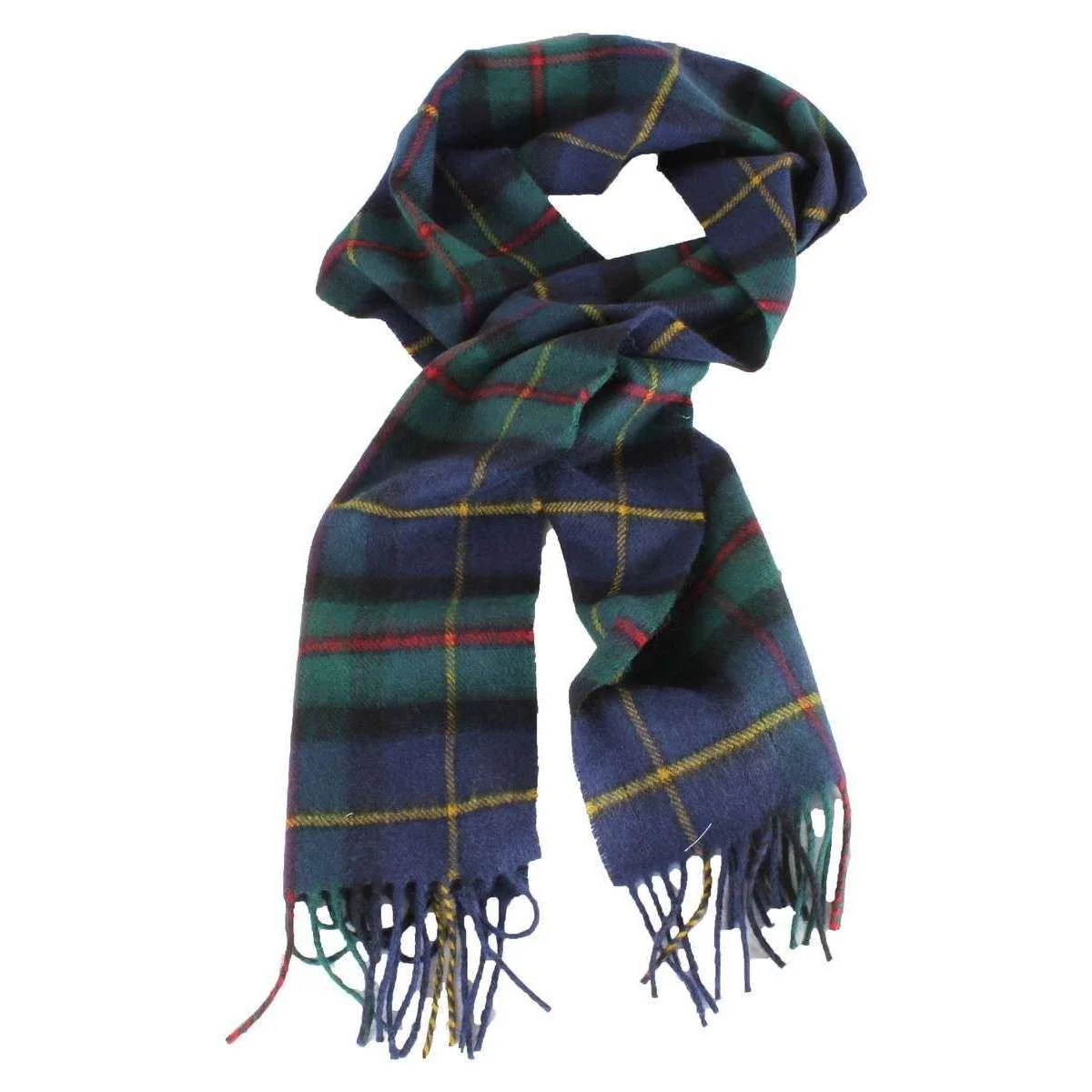 Locharron of Scotland Bowhill Macleod of Harris Modern Lambswool Scarf - Navy/Green - Image 2