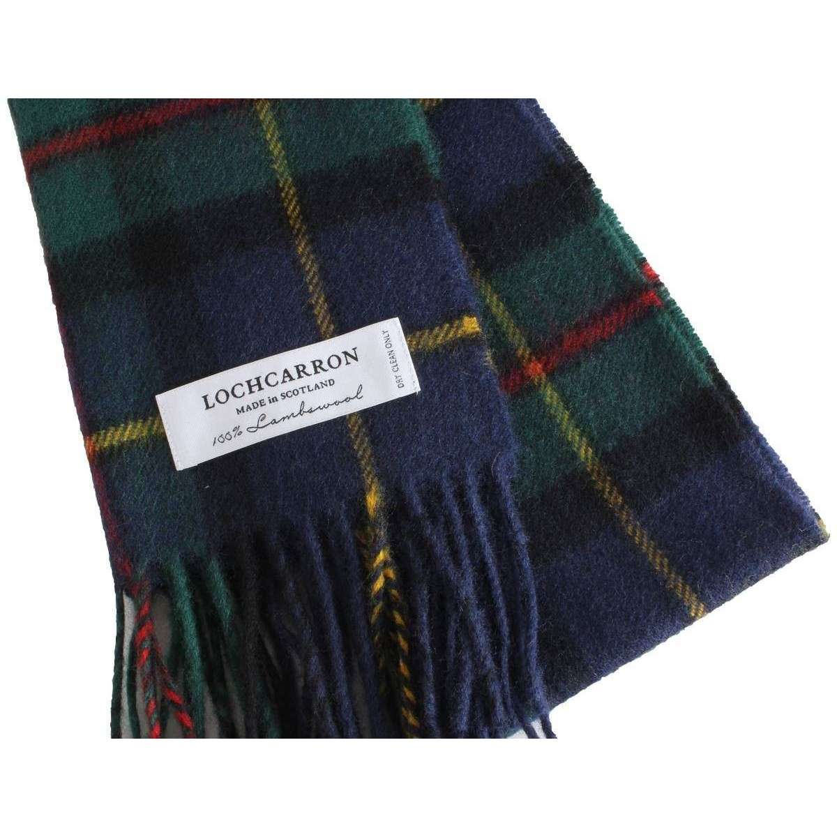 Locharron of Scotland Bowhill Macleod of Harris Modern Lambswool Scarf - Navy/Green - Image 3