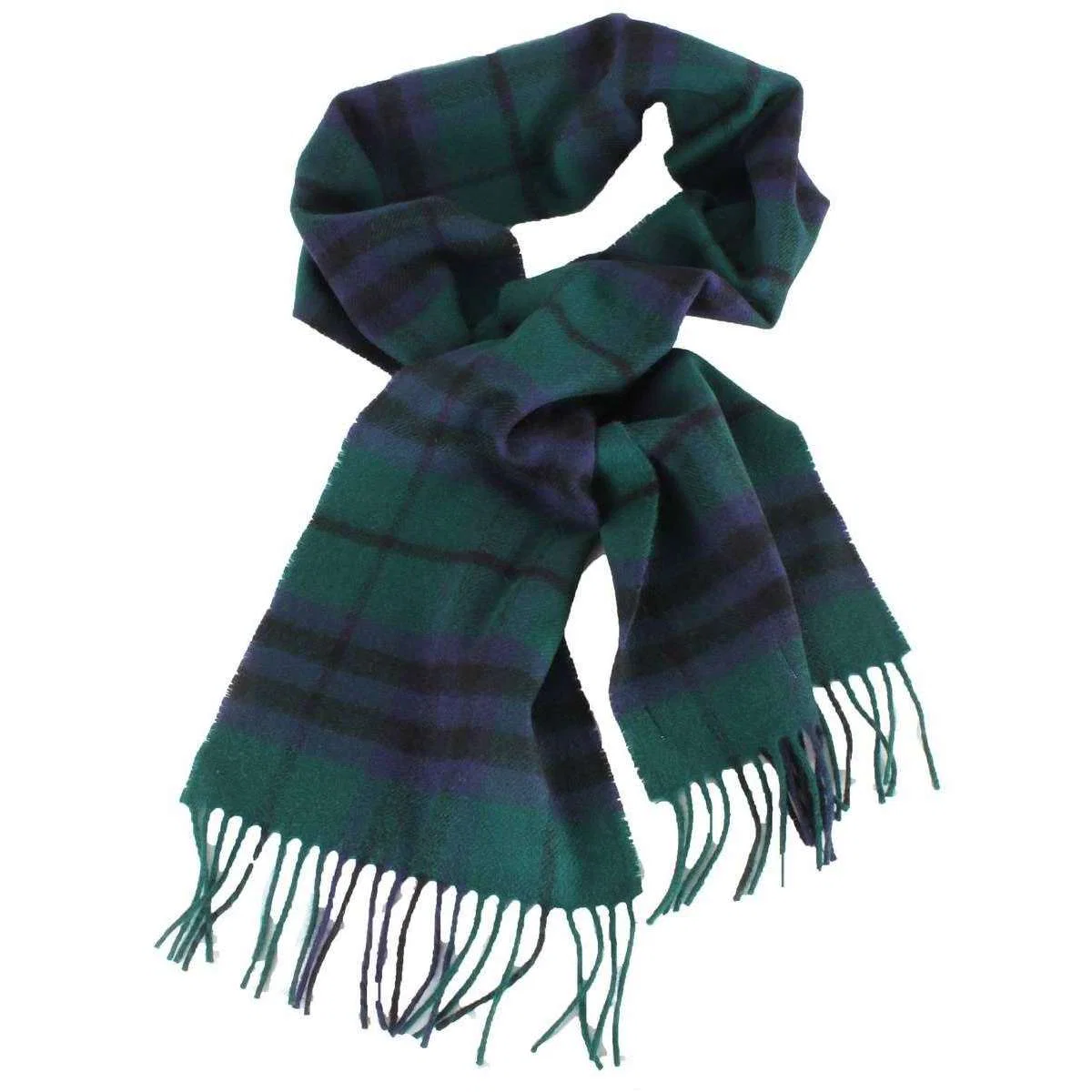 Locharron of Scotland Bowhill Marshall Modern Lambswool Scarf - Green/Navy - Image 2