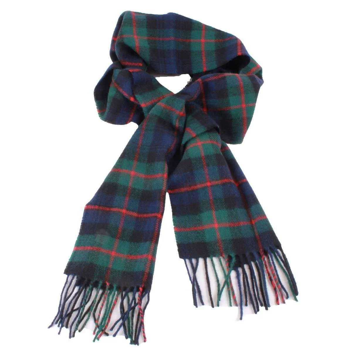 Locharron of Scotland Bowhill Murray of Atholl Modern Lambswool Tartan Scarf - Green/Blue/Grey/Red - Image 2