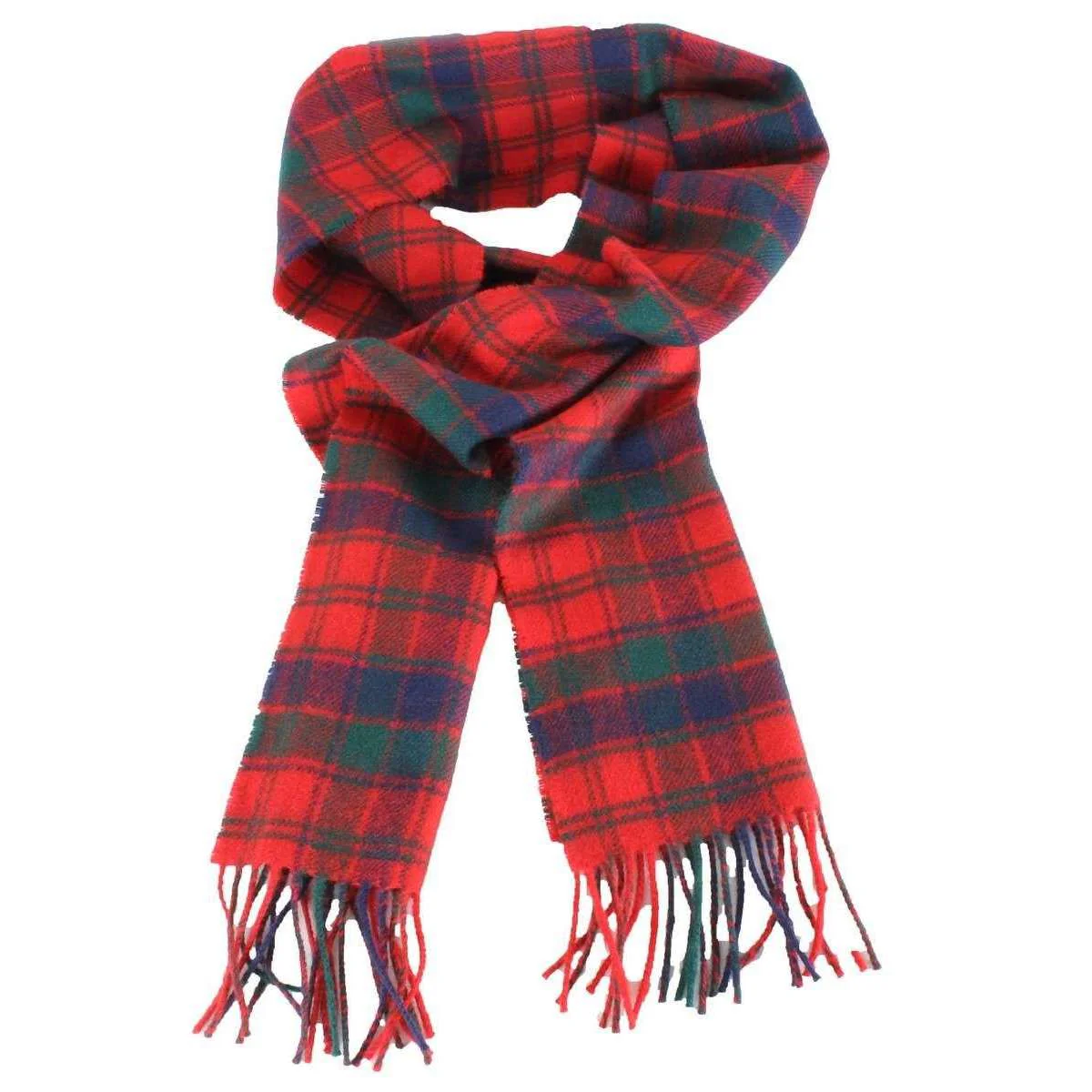 Locharron of Scotland Bowhill Robertson Modern Lambswool Scarf - Red - Image 2