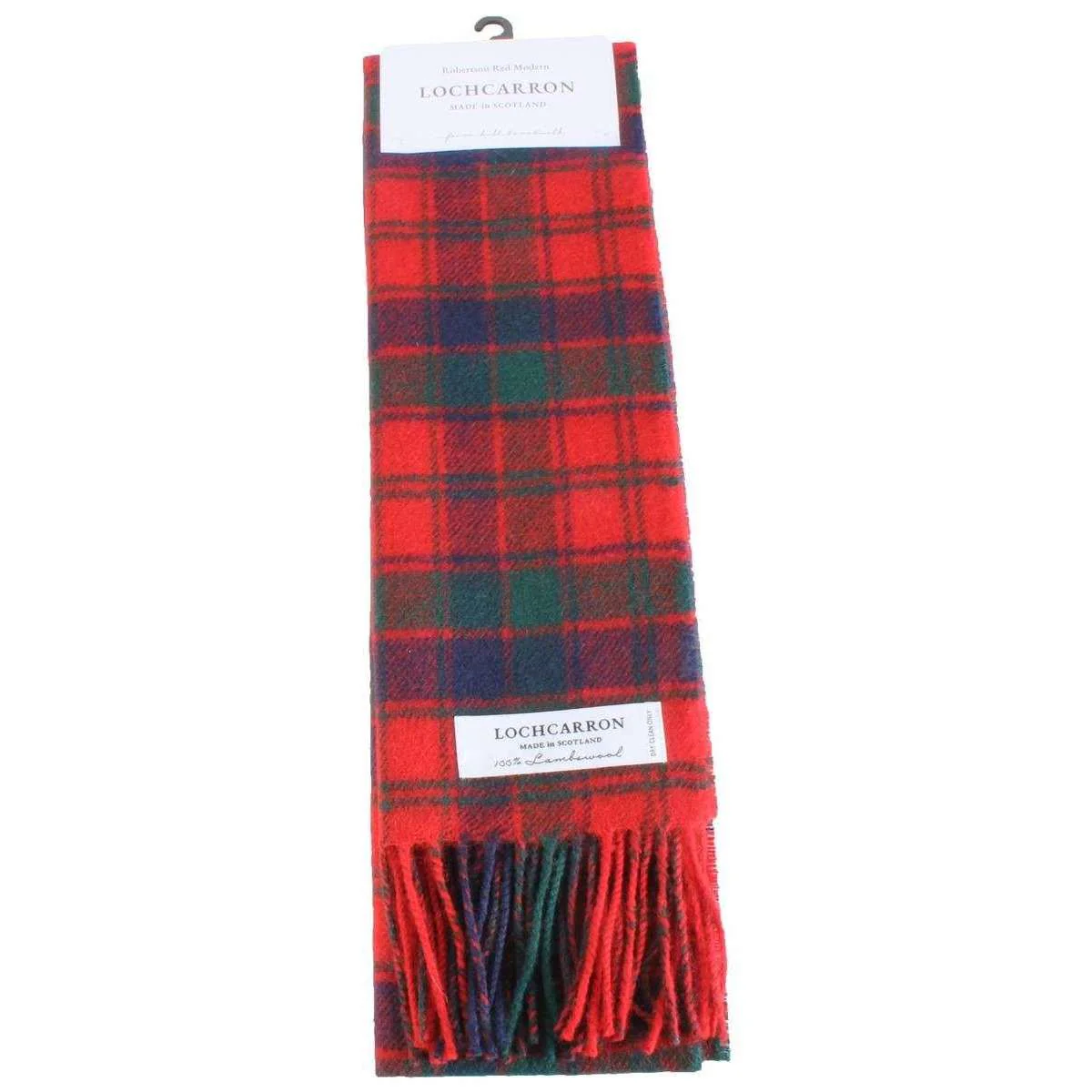 Locharron of Scotland Bowhill Robertson Modern Lambswool Scarf - Red - Image 4