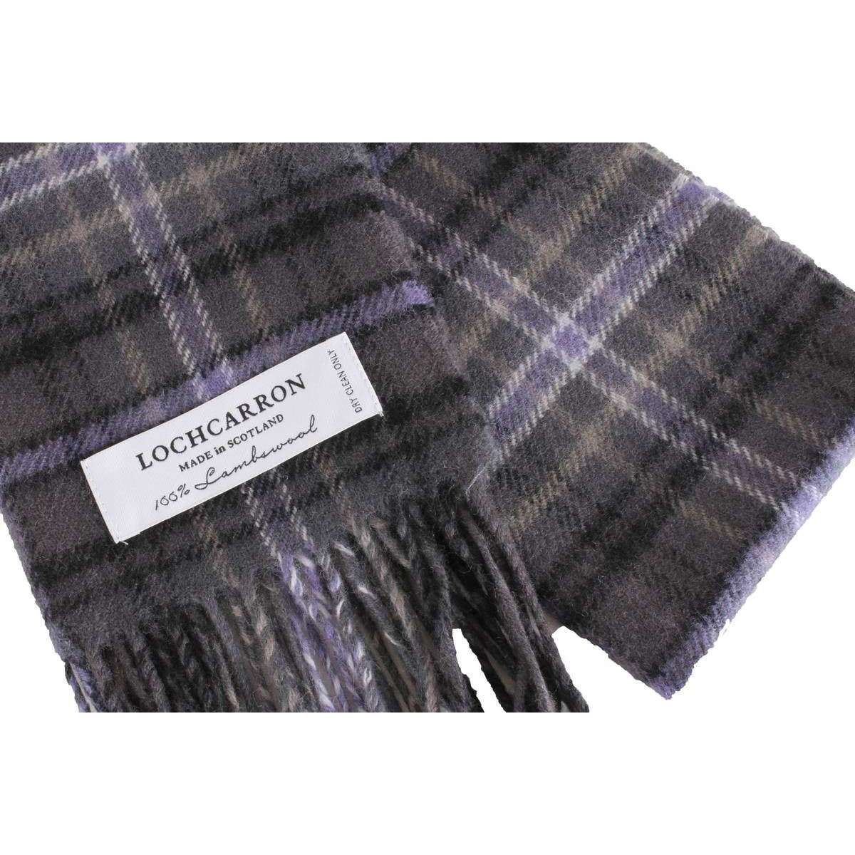 Locharron of Scotland Bowhill Scotland Forever Antique Lambswool Scarf - Grey/Purple - Image 3