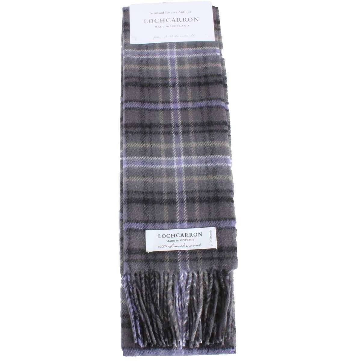 Locharron of Scotland Bowhill Scotland Forever Antique Lambswool Scarf - Grey/Purple - Image 4