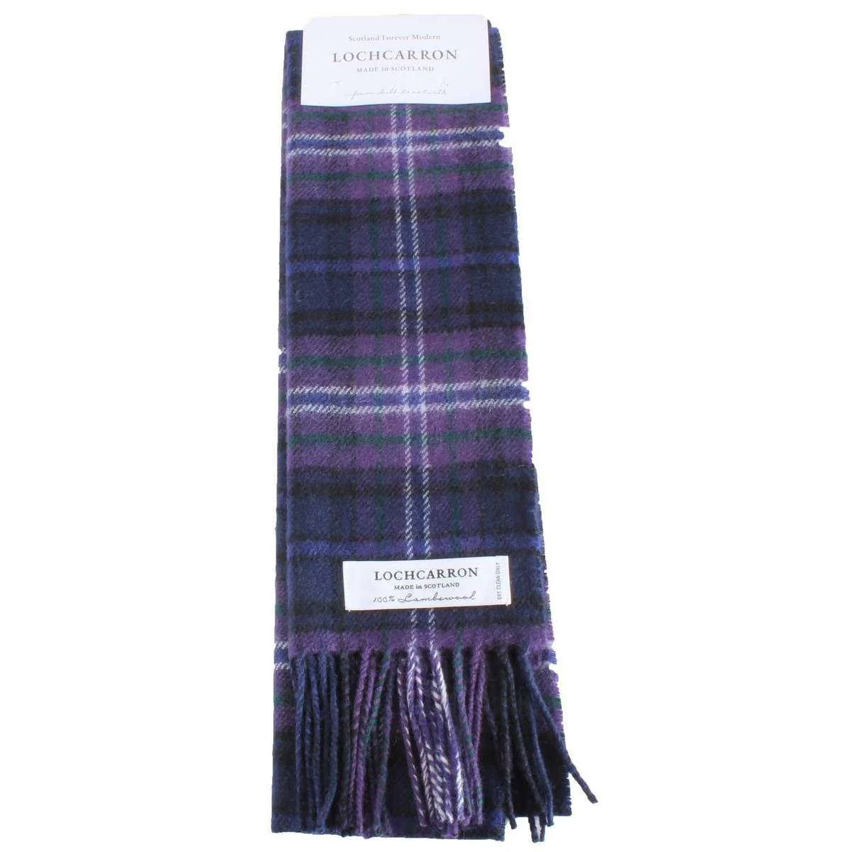 Locharron of Scotland Bowhill Scotland Forever Modern Lambswool Scarf  - Purple - Image 4