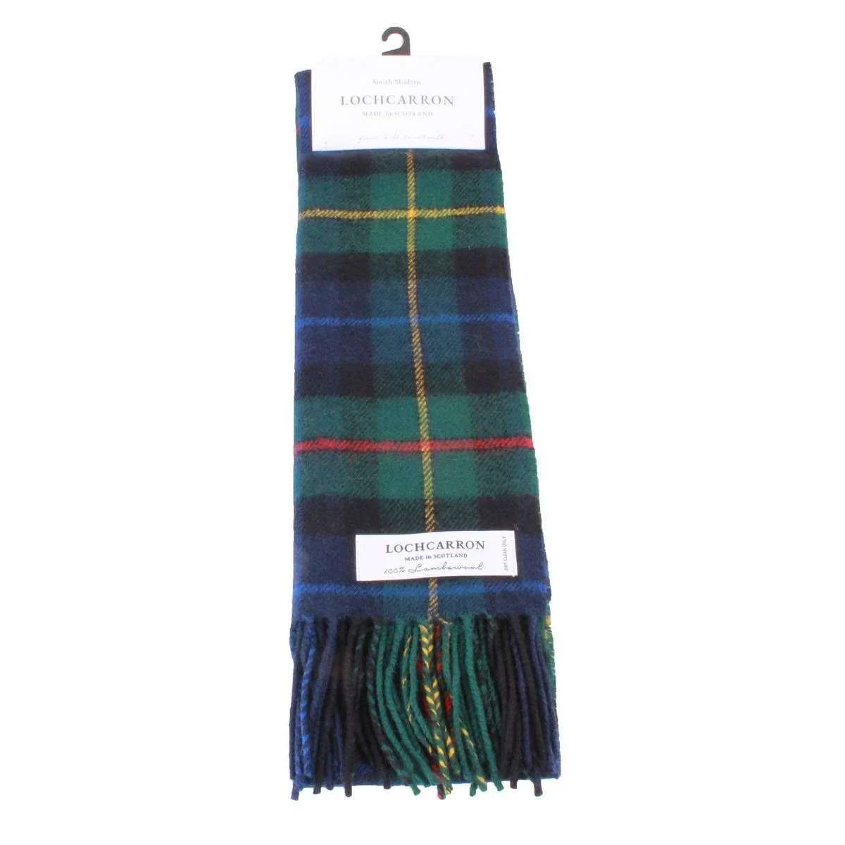 Locharron of Scotland Bowhill Smith Modern Lambswool Tartan Scarf - Green/Blue - Image 3