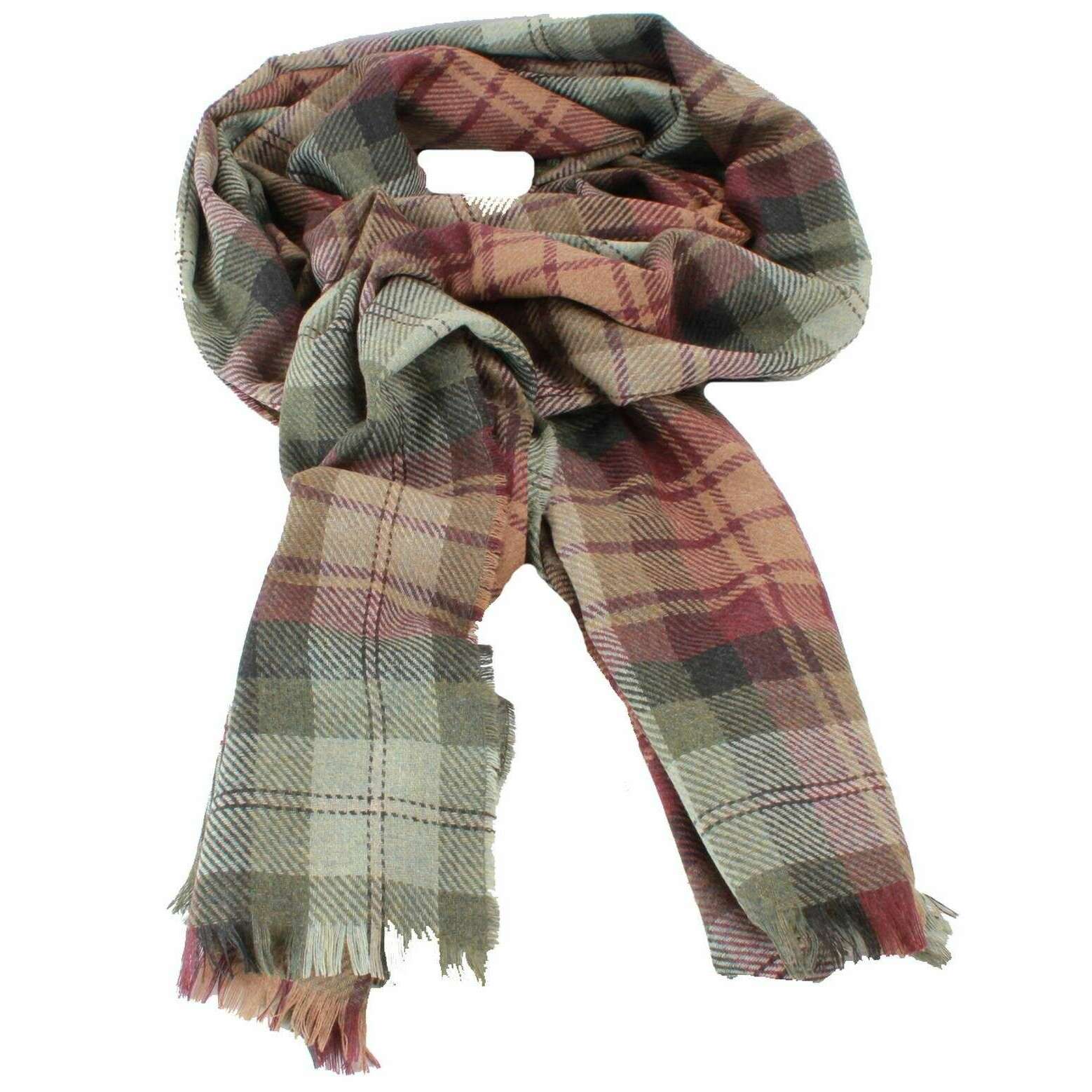 Locharron of Scotland Brock Auld Scotland Luxury Scarf - Brown/Green - Image 2