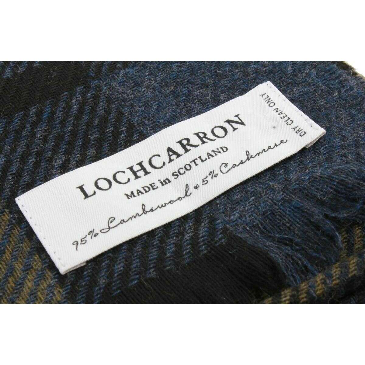 Locharron of Scotland Brock Black Watch Luxury Scarf - Blue/Olive Green - Image 3