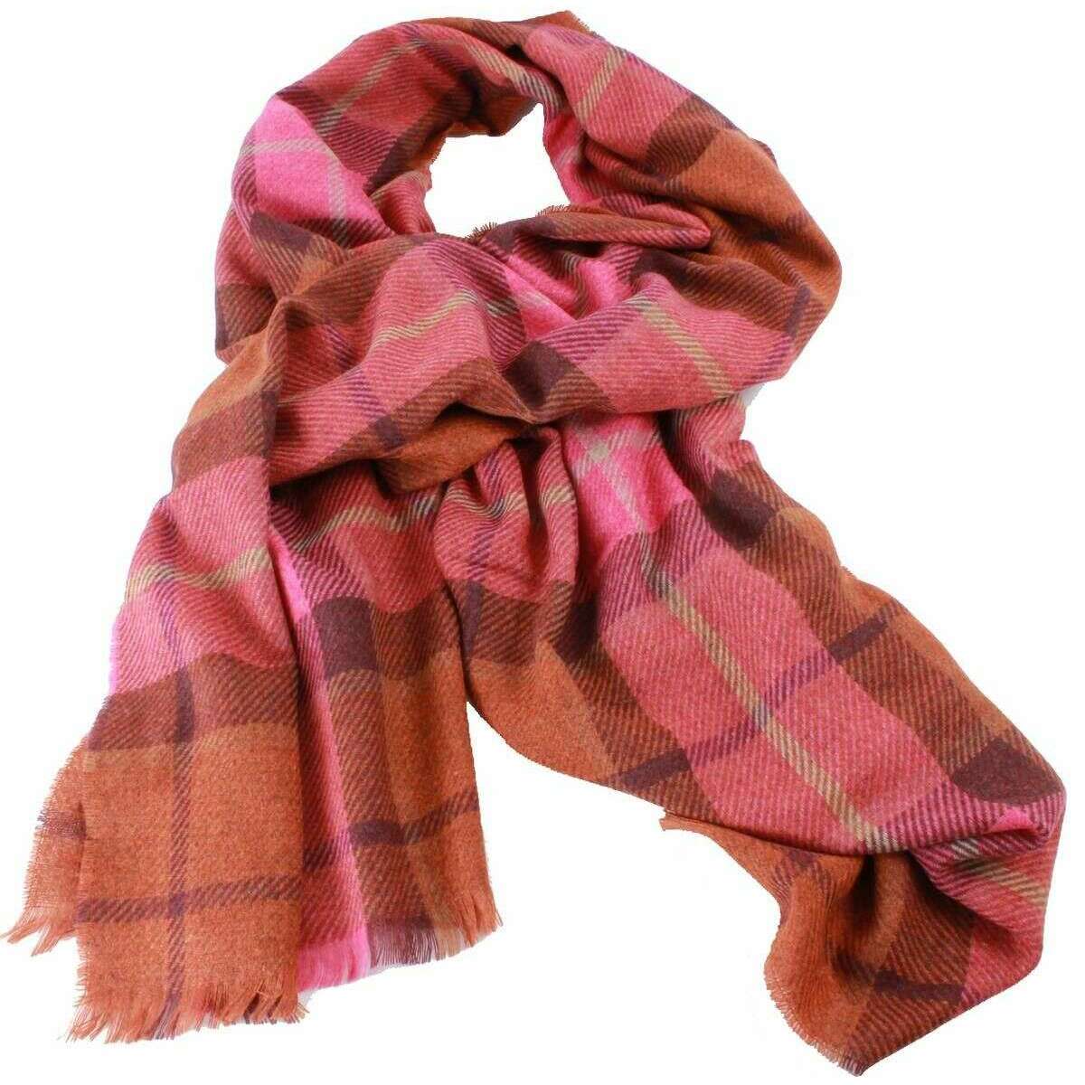 Locharron of Scotland Brock Forsyth Luxury Scarf - Rust Orange/Pink - Image 2