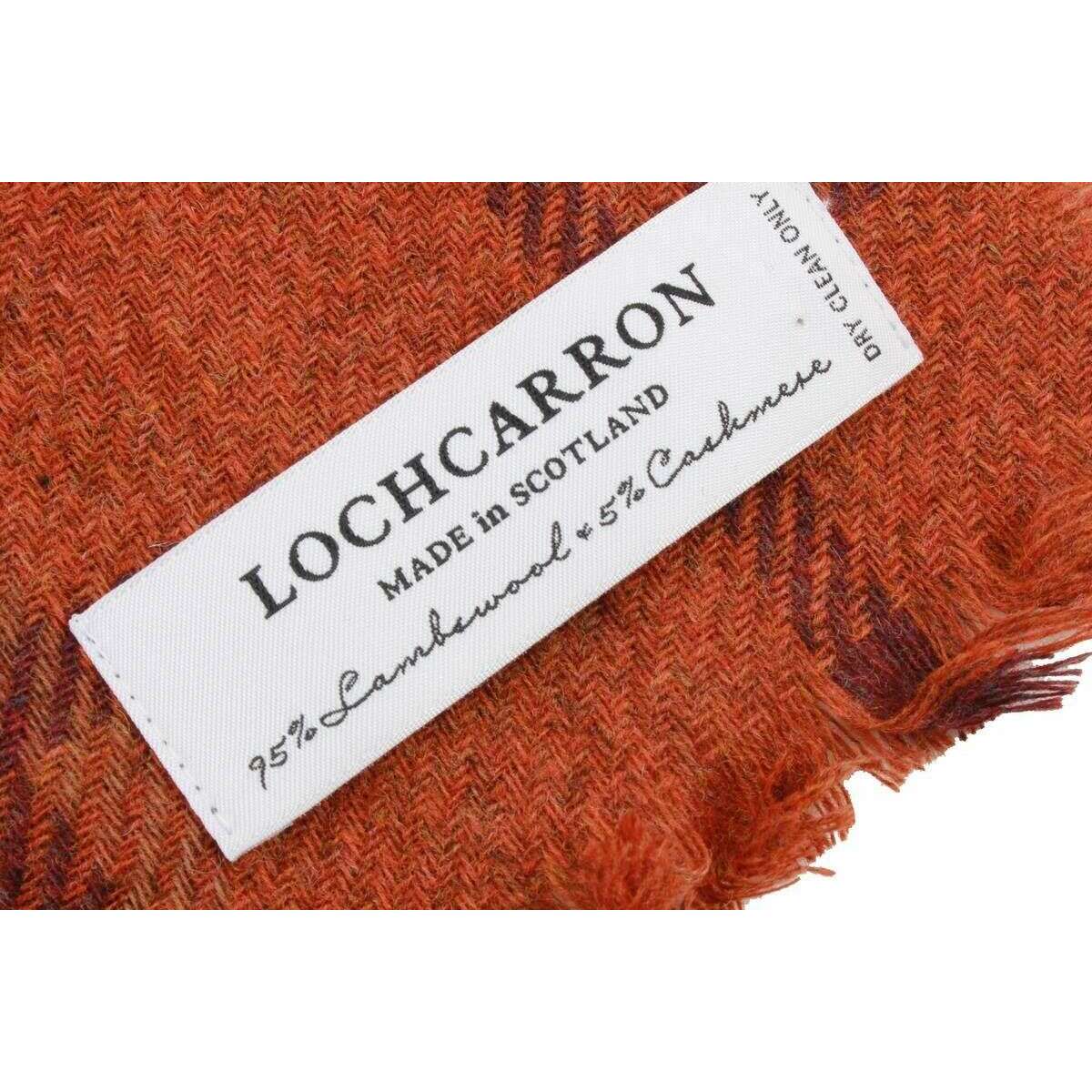 Locharron of Scotland Brock Forsyth Luxury Scarf - Rust Orange/Pink - Image 3