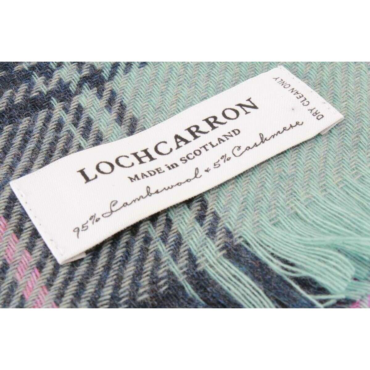 Locharron of Scotland Brock Hame Luxury Scarf - Green/Lilac Purple - Image 3