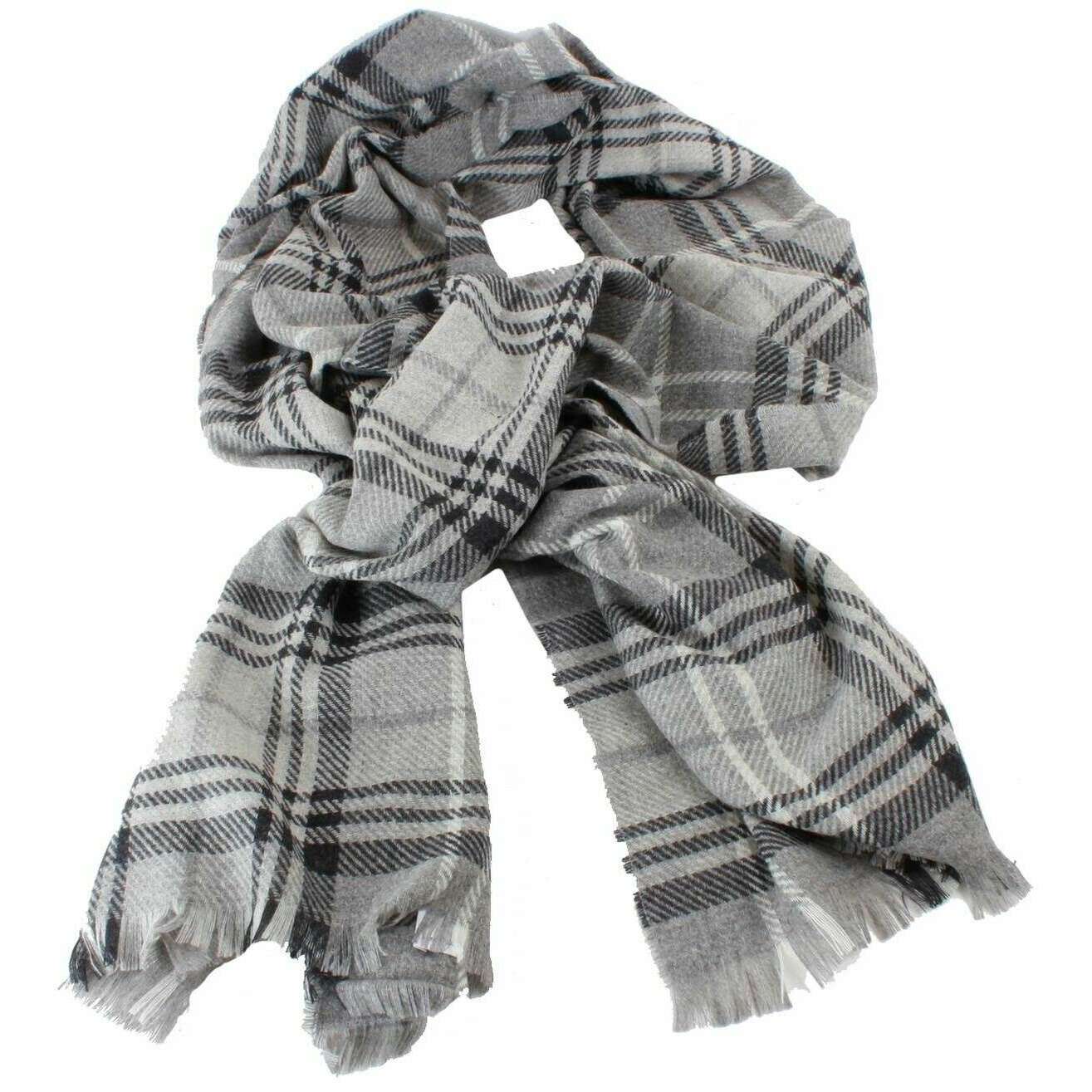Locharron of Scotland Brock Highland Luxury Scarf - Granite Grey - Image 2