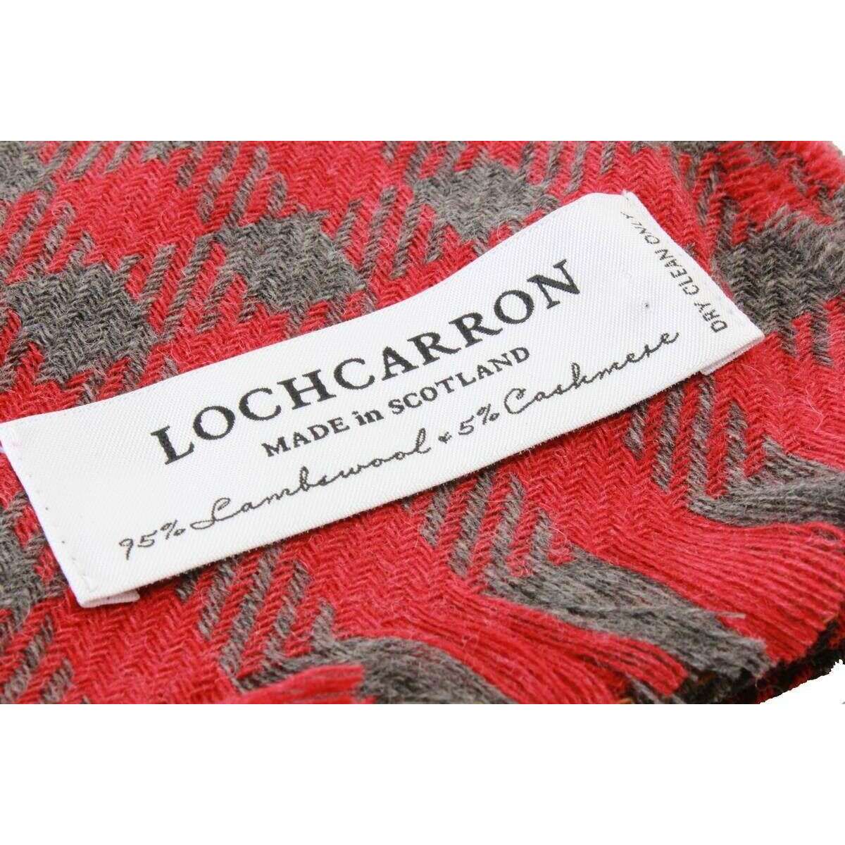 Locharron of Scotland Brock Rose Luxury Scarf - Red/Grey - Image 3