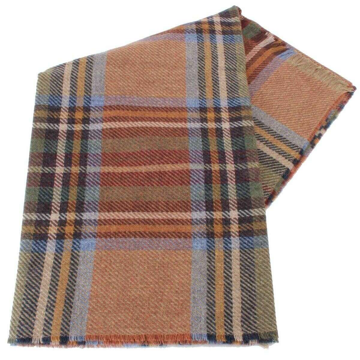 Locharron of Scotland Brock Stewart Luxury Scarf - Olive Green/Beige