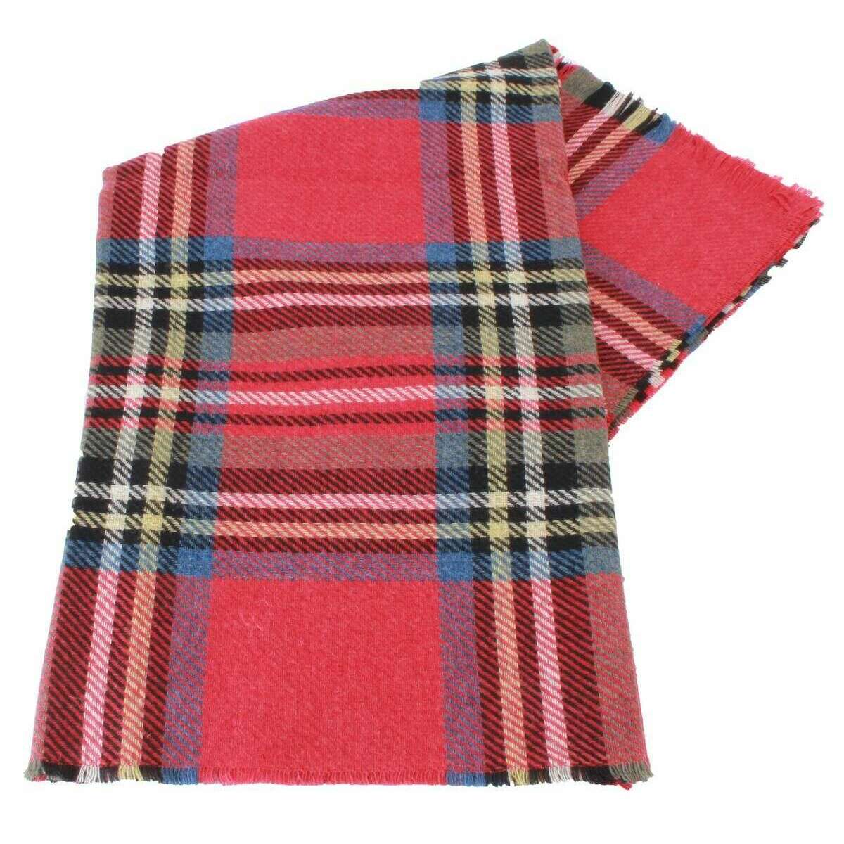 Locharron of Scotland Brock Stewart Royal Modern Luxury Fine Wool Stole - Red/Blue/Green