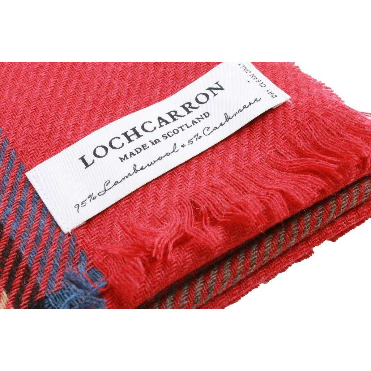 Locharron of Scotland Brock Stewart Royal Modern Luxury Fine Wool Stole - Red/Blue/Green - Image 3