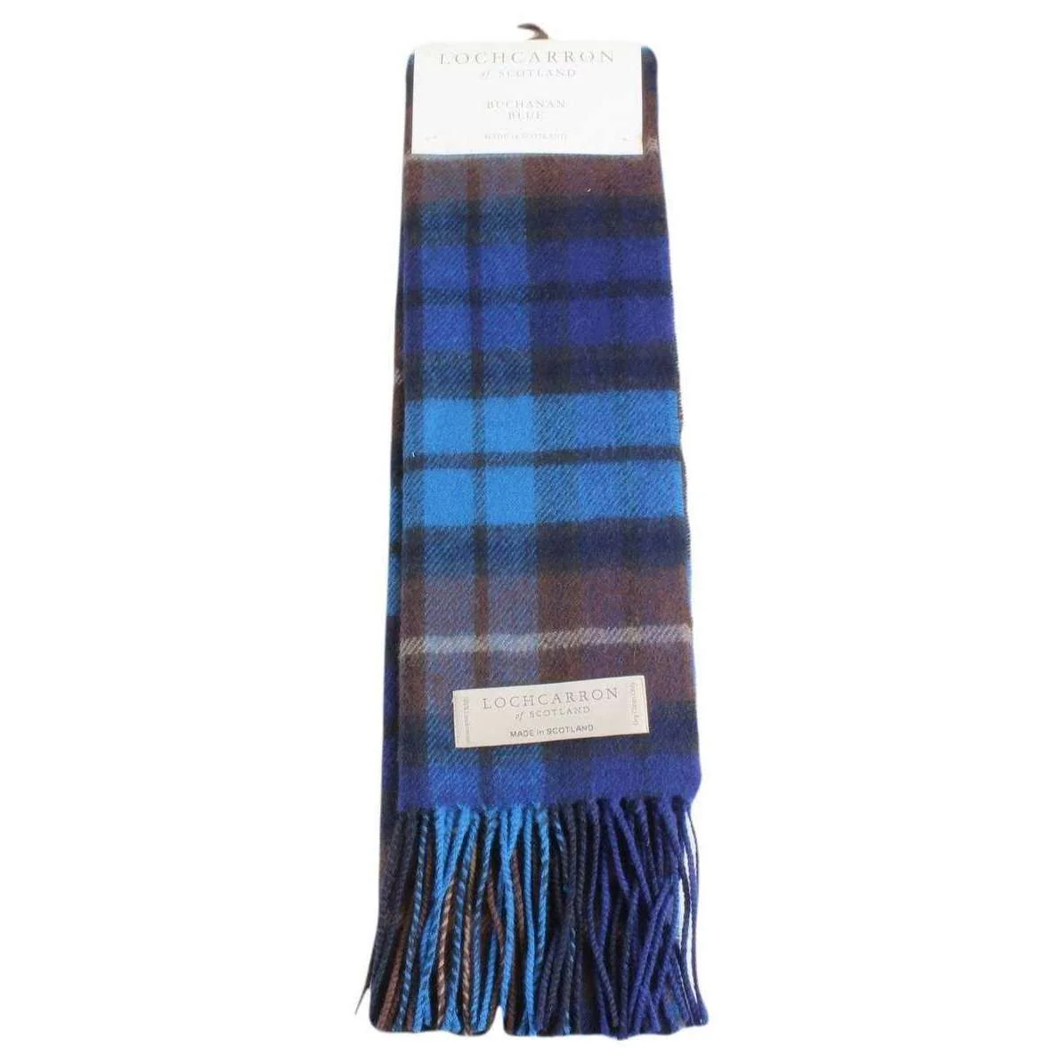 Locharron of Scotland Buchanan Lambwool Scarf - Blue/Brown - Image 3