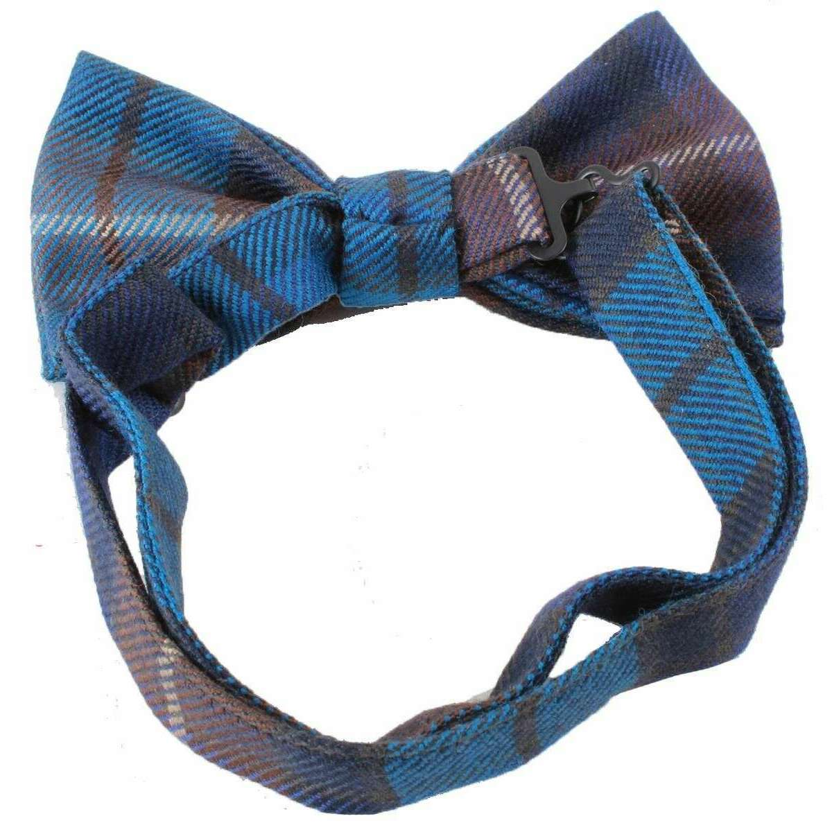 Locharron of Scotland Buchanan Tartan Bow Tie - Blue/Brown - Image 2
