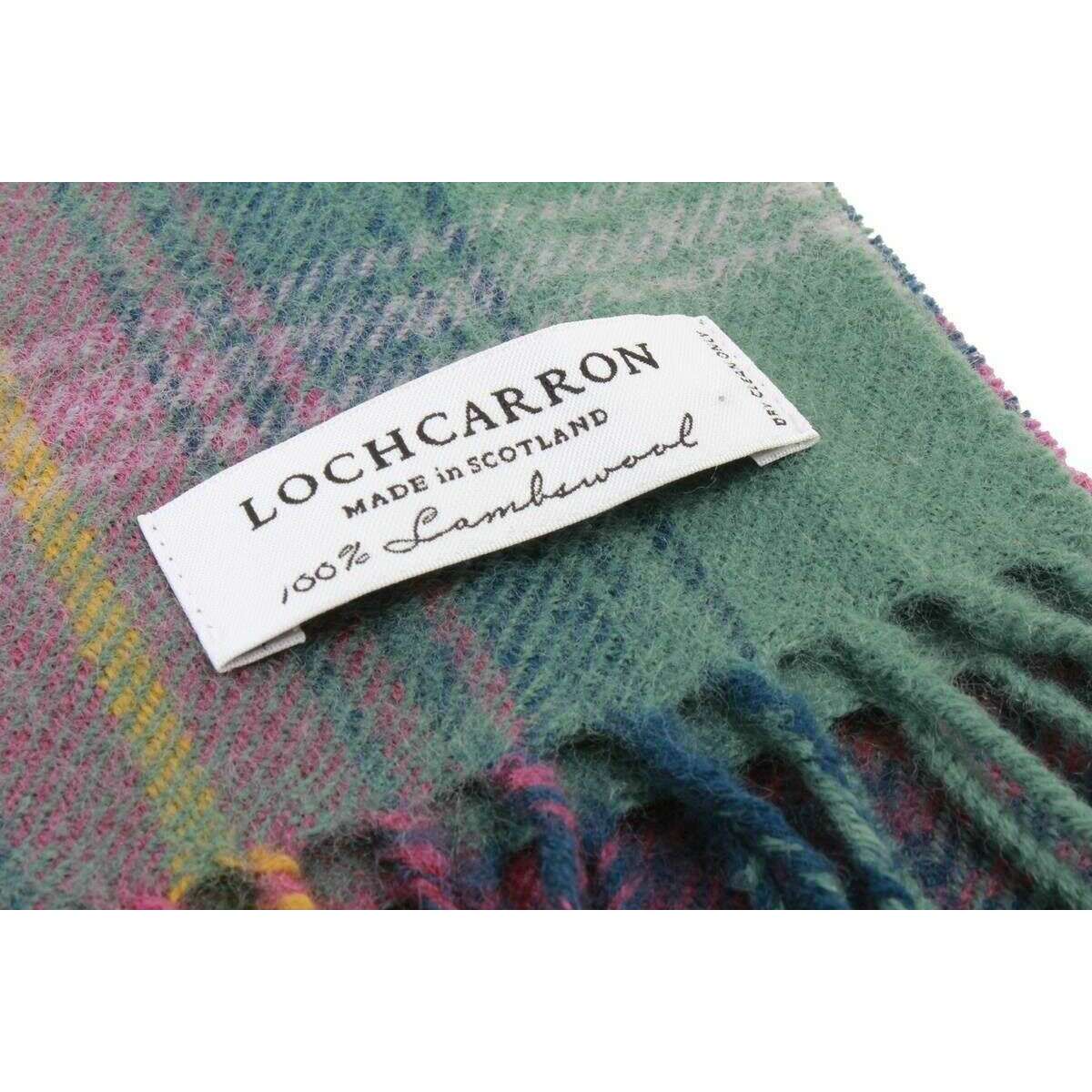 Locharron of Scotland Darwin Hame Lambswool Scarf - Green/Purple - Image 3