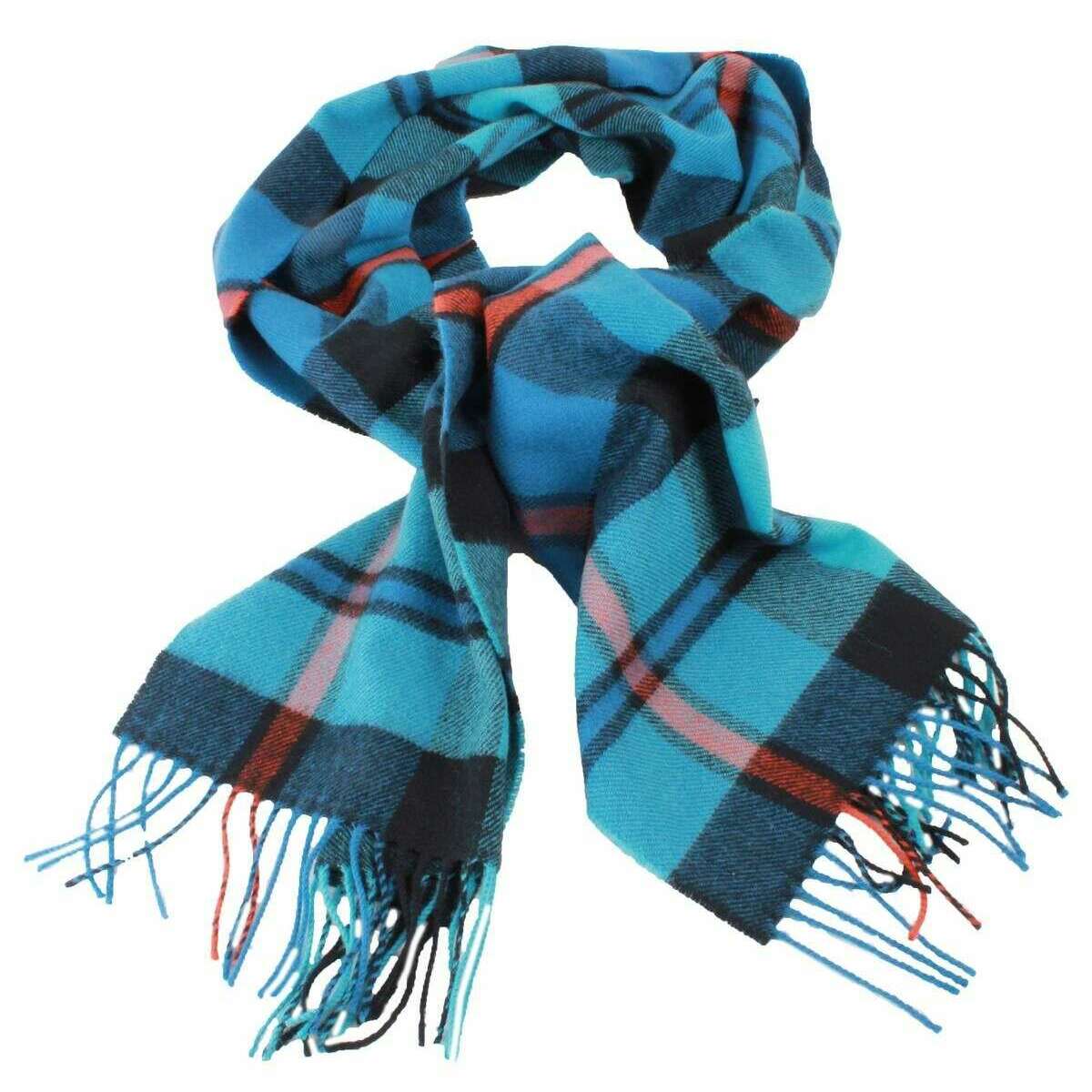 Locharron of Scotland Darwin Macorquodale Ancient Tartan Oversized Lambswool Scarf - Blue/Black/Red - Image 2