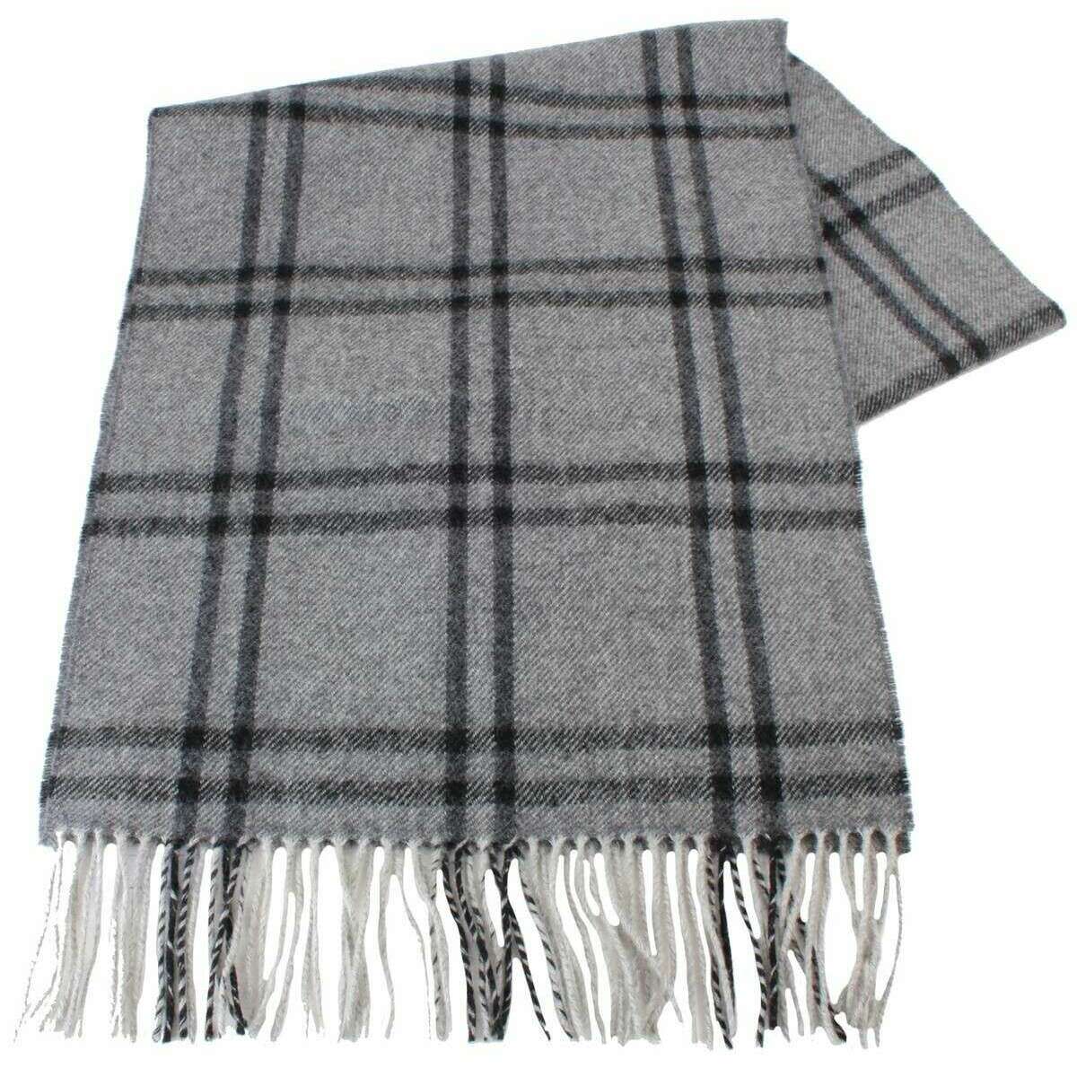 Locharron of Scotland Darwin Plaid Lambswool Scarf - Grey