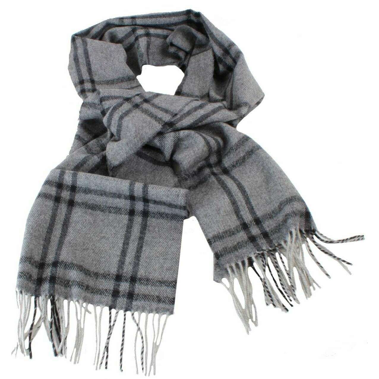 Locharron of Scotland Darwin Plaid Lambswool Scarf - Grey - Image 2