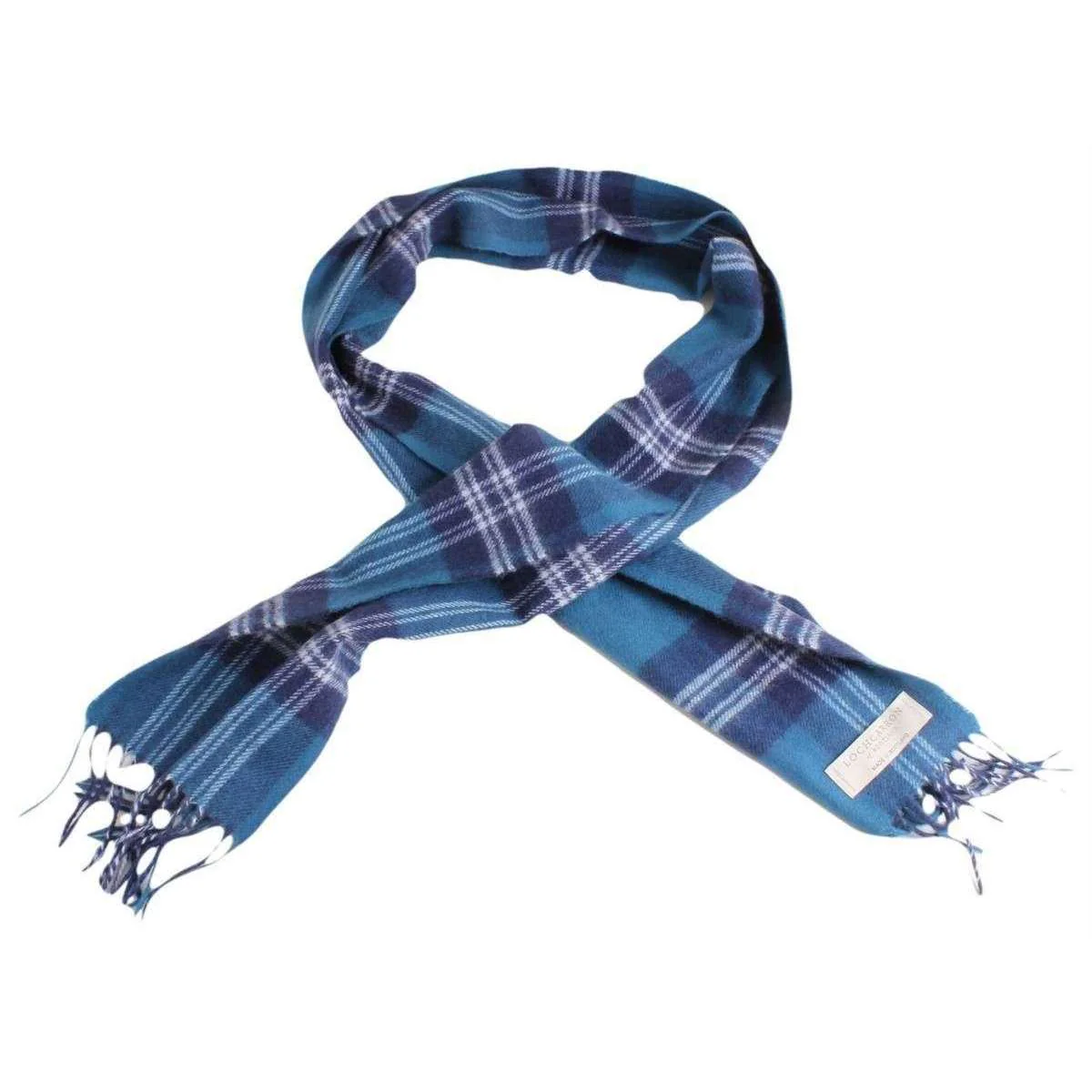 Locharron of Scotland Earl of St Andrews Lambwool Scarf - Blue/White - Image 2