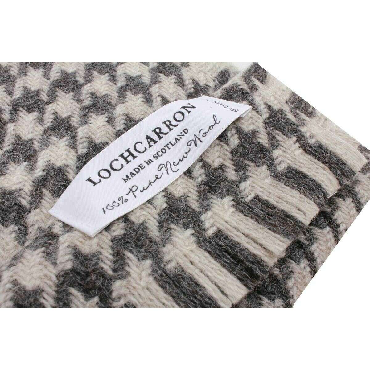 Locharron of Scotland Fearne Corrie British Wool Scarf - Pearl White/Black - Image 3