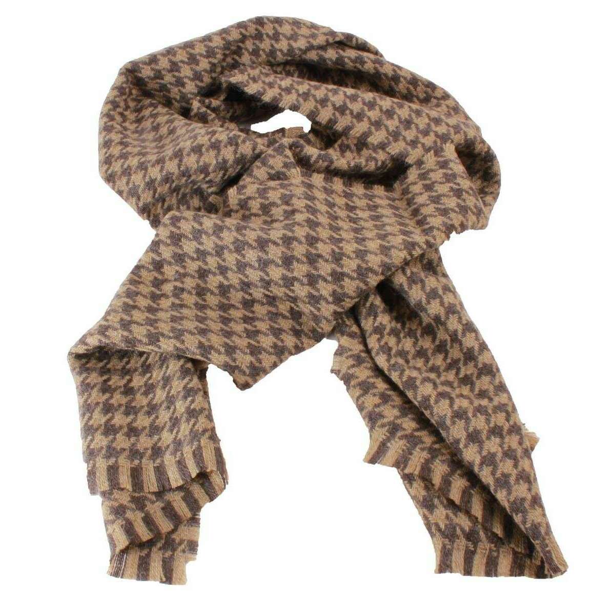 Locharron of Scotland Fearne Corrie British Wool Scarf - Taupe Brown - Image 2