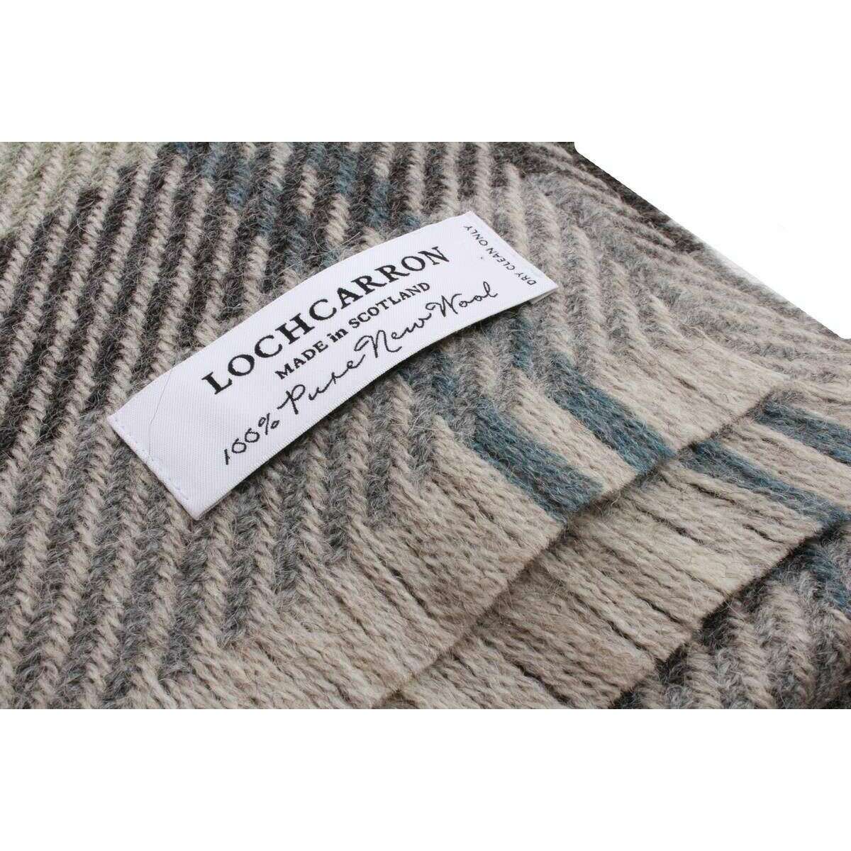 Locharron of Scotland Fearne Gordon Dress British Wool Scarf - Pearl White/Blue/Green - Image 3