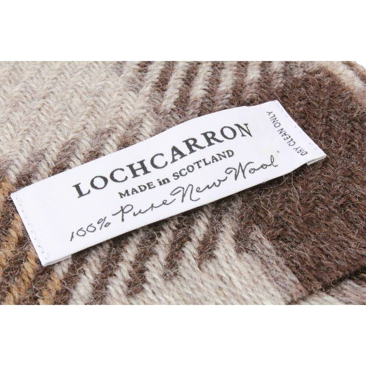 Locharron of Scotland Fearne Lochaber British Wool Scarf - Pearl White/Brown - Image 3