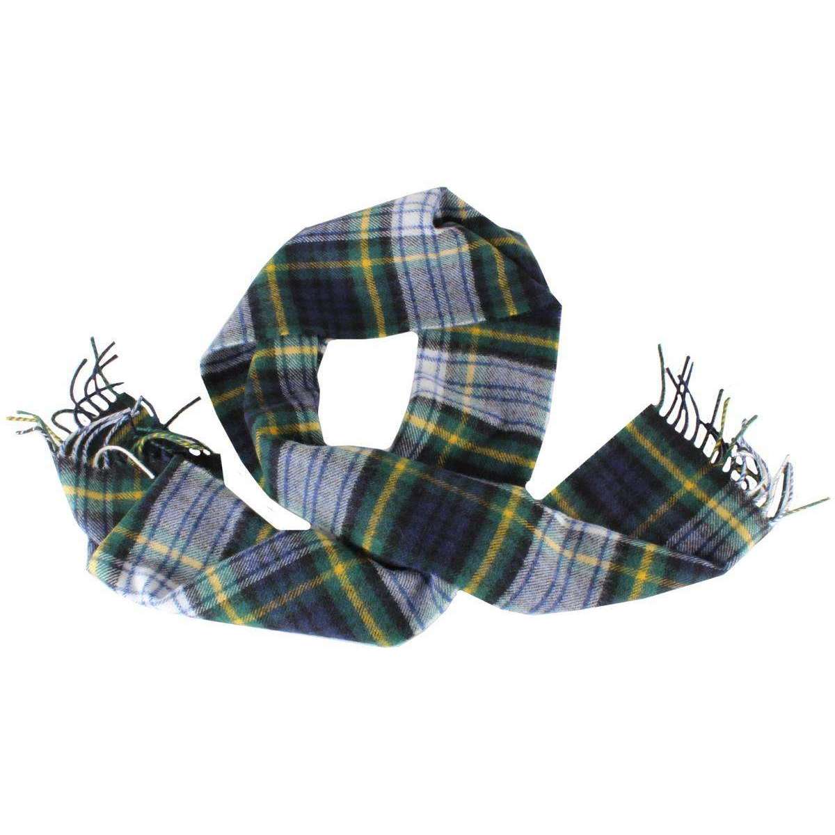 Locharron of Scotland Gordon Dress Modern Lambswool Scarf - Green/Navy/Yellow - Image 2