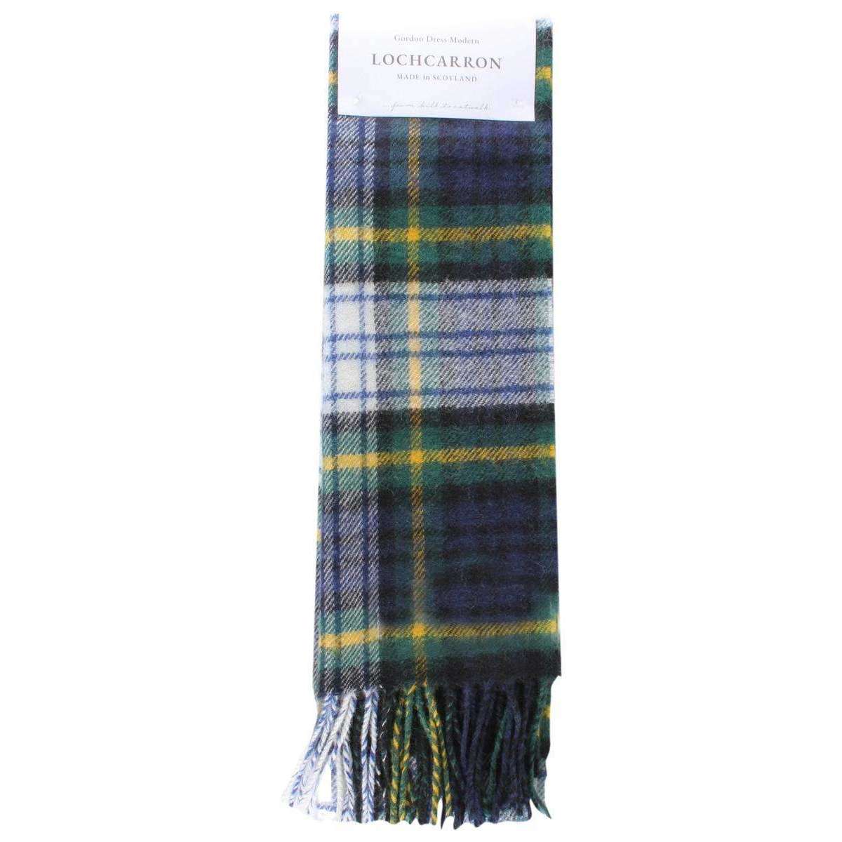 Locharron of Scotland Gordon Dress Modern Lambswool Scarf - Green/Navy/Yellow - Image 3