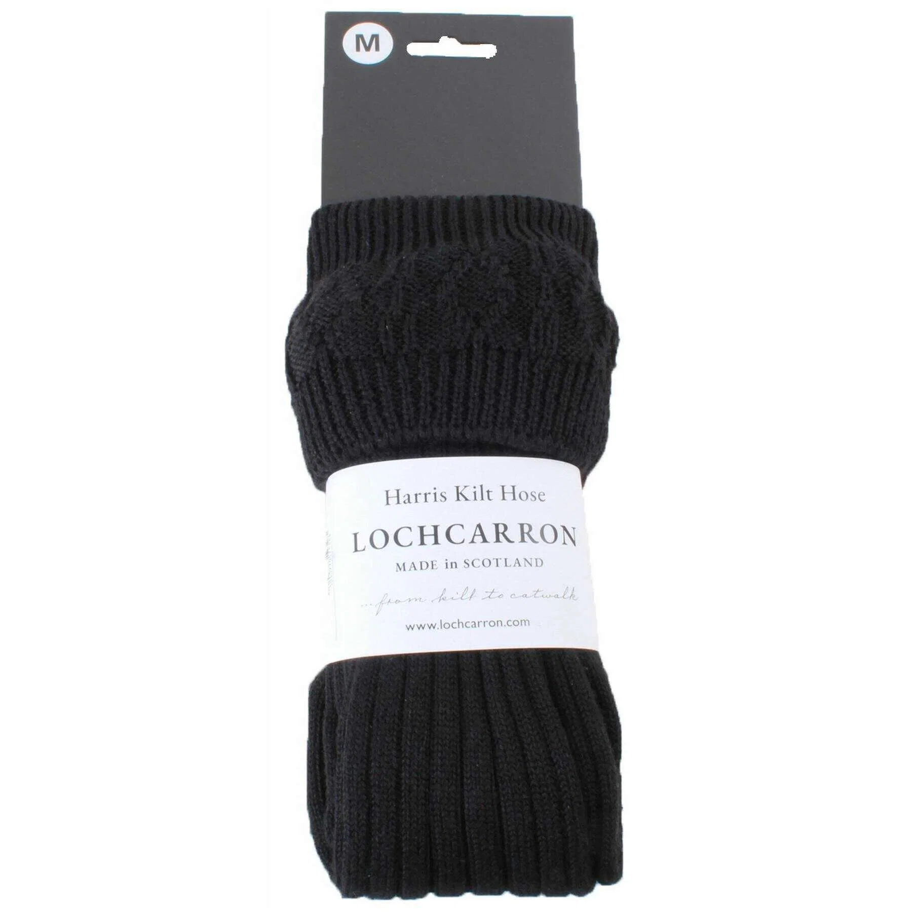 Locharron of Scotland Harris Kilt Hose - Black - Image 3