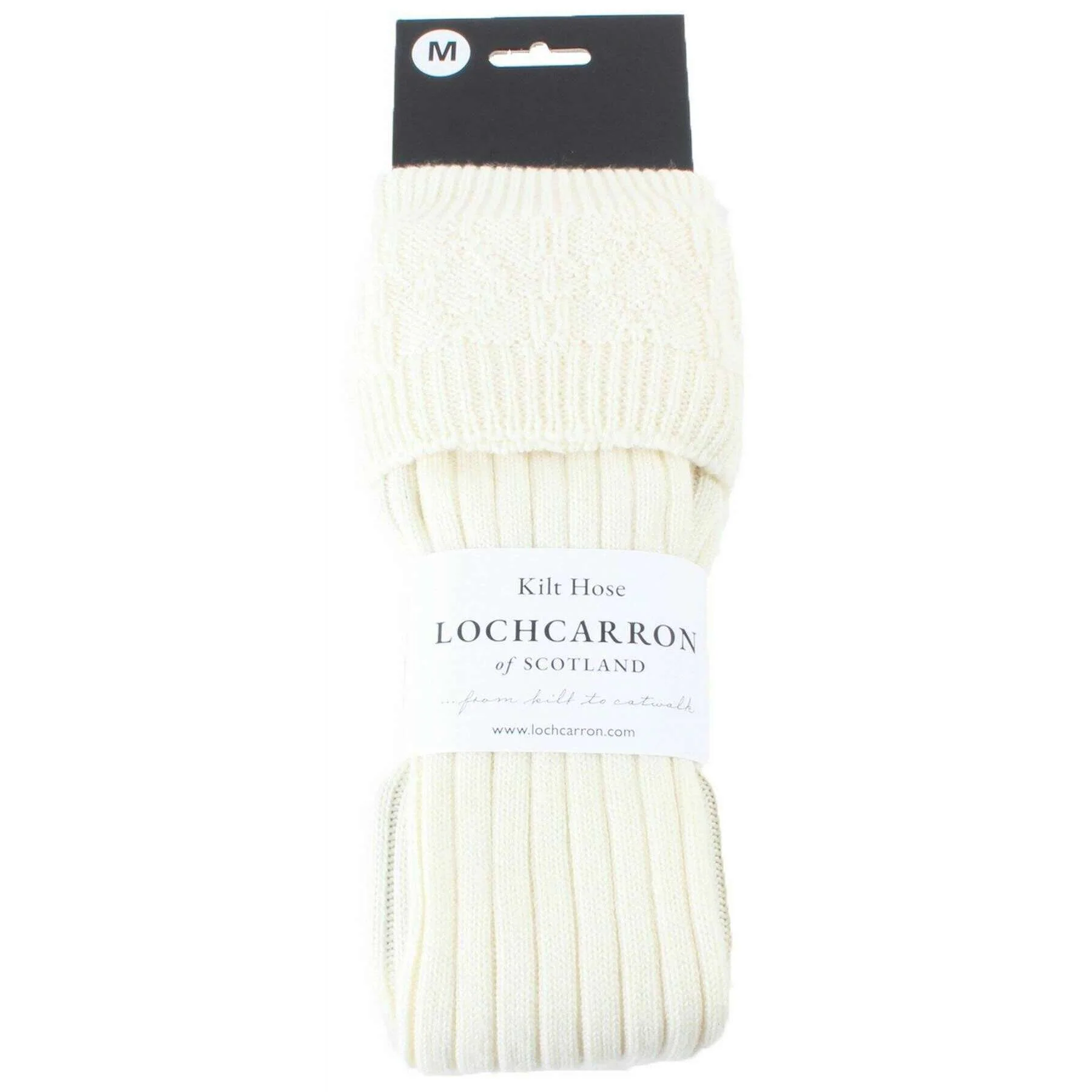 Locharron of Scotland Harris Kilt Hose - White - Image 3