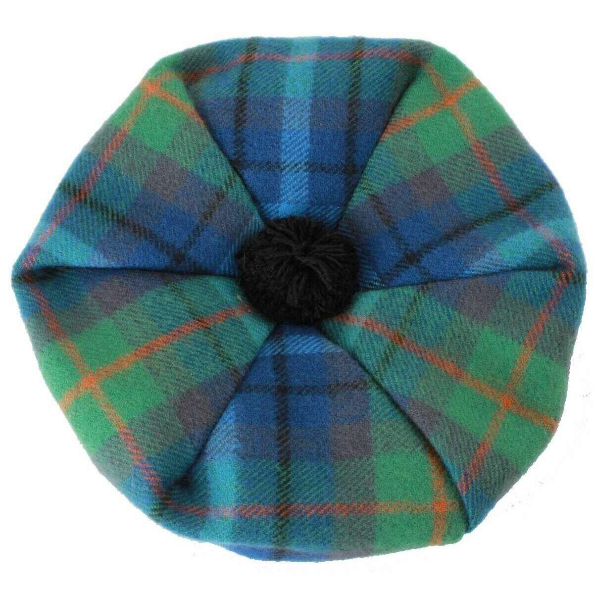 Locharron of Scotland New York City Lambswool Tam - Green/Blue/Navy