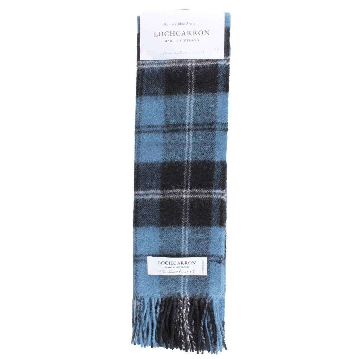 Locharron of Scotland Ramsay Ancient Lambswool Scarf - Blue/Black/White - Image 3
